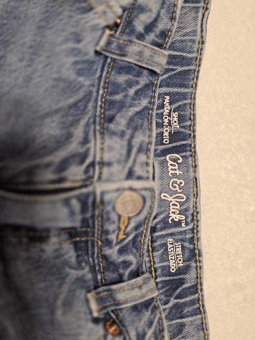 Cat & Jack Girl's Distressed Denim Shorts - Blue - Picture 4 of 9